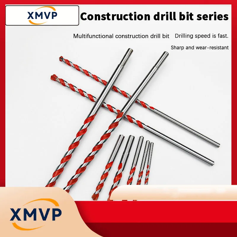 Impact Construction Drill Bit Round Handle Flashlight Pistol Drill Multi-functional Concrete Wall Steel Plate Hole Drilling Tool
