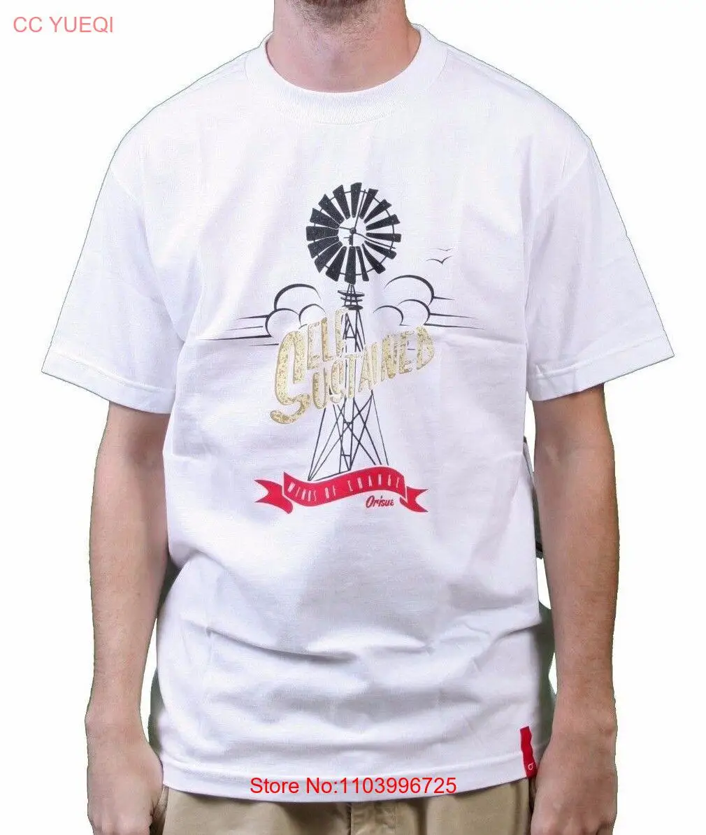 Orisue Mens White Self Sustained Winds of Change Windmill T-Shirt NWT