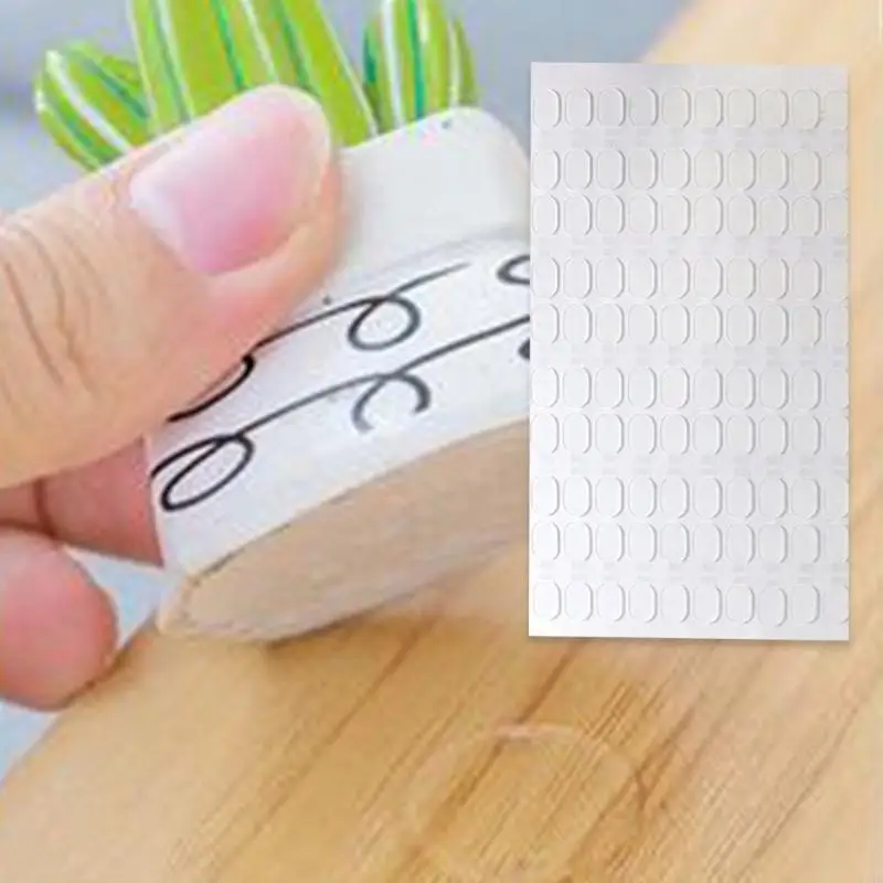 97QD 100pcs Clear Adhesive Dots Double Side Dots Adhesivo pegatinas extraíbles extravagantes Pasilla pegajosa transparente