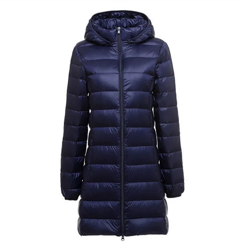 2024 New Arrivals Autumn Winter Female X-long Hat Detachable Skirt Puffer Coat Women\'s Ultralight Thin Packable Down Long Jacket