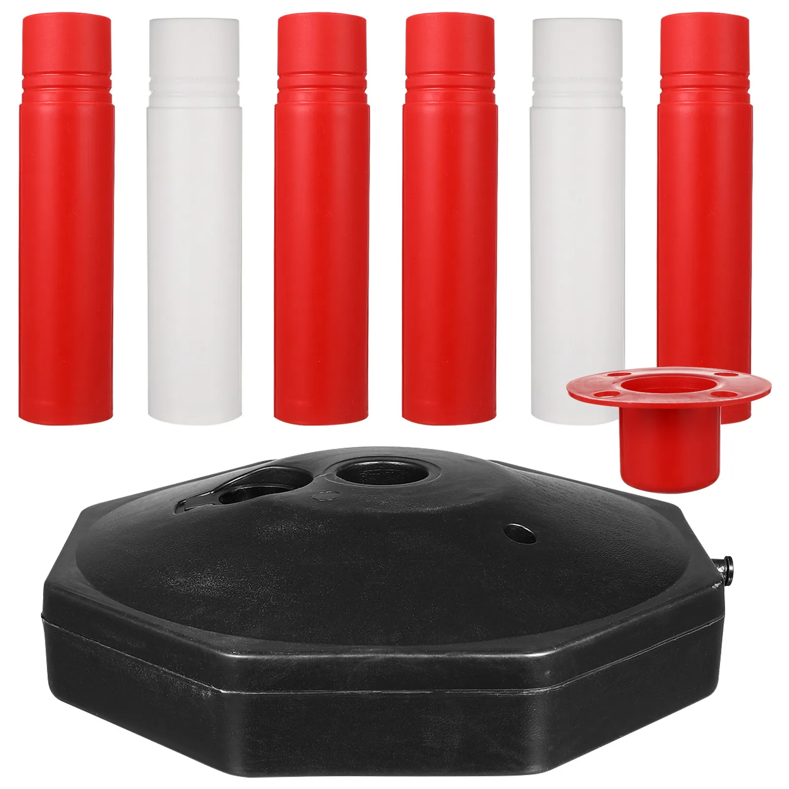 Warning Column Red White Fillable Base Elastic Isolation Pile Traffic Facility Road Barrier Outdoor Use Warning Colum