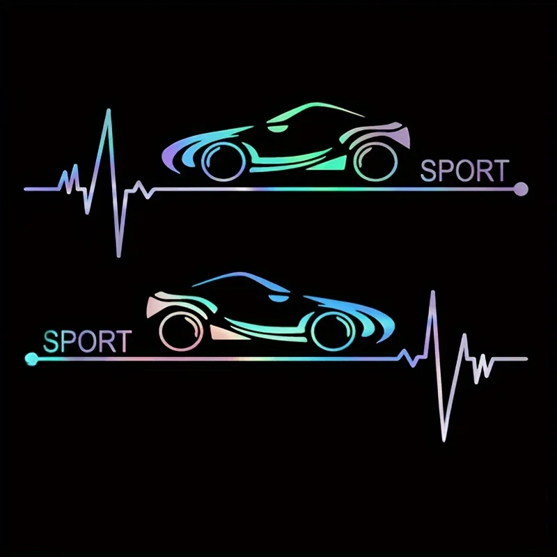 1 pc Design Dynamic Racing ECG Carbon Sticker For Car Body Decor Creative Sticker On Car Stickers And Decals Window Sticker