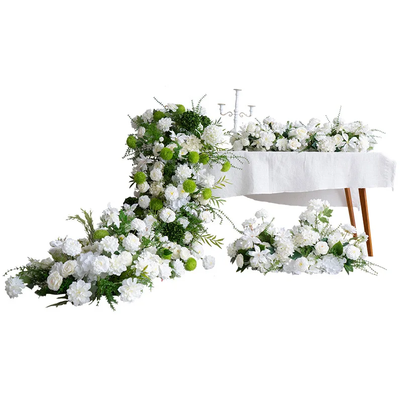 Wedding decoration table waterfall floral set, Mori simulated fake flower photography prop dessert table arrangement