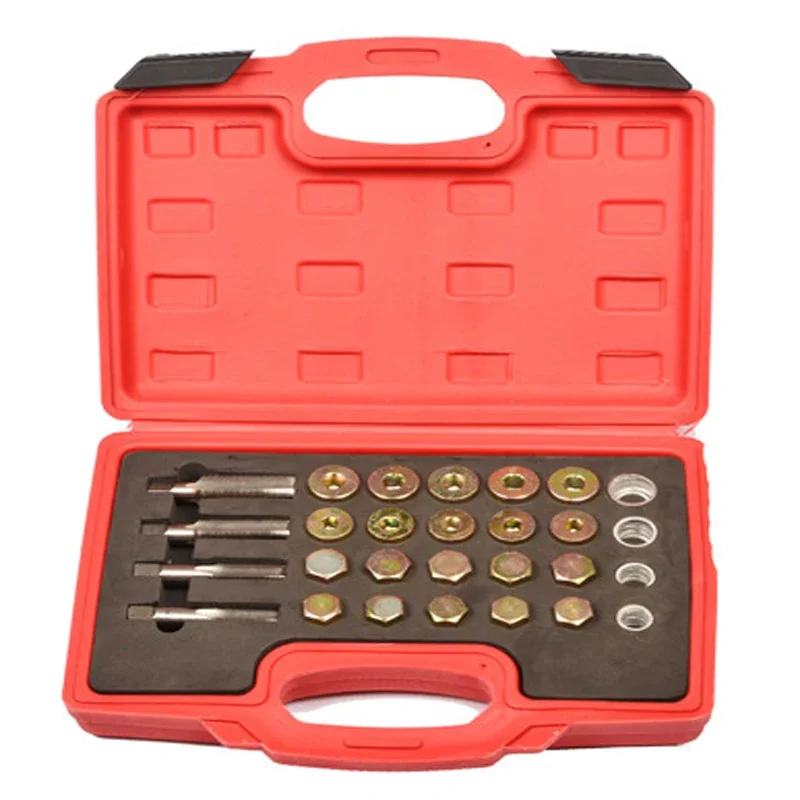 

NEW High quality 64Pcs Oil Pan Thread Repair Kit Sump Gearbox Drain Plug Tool Set Car Repairing Tools