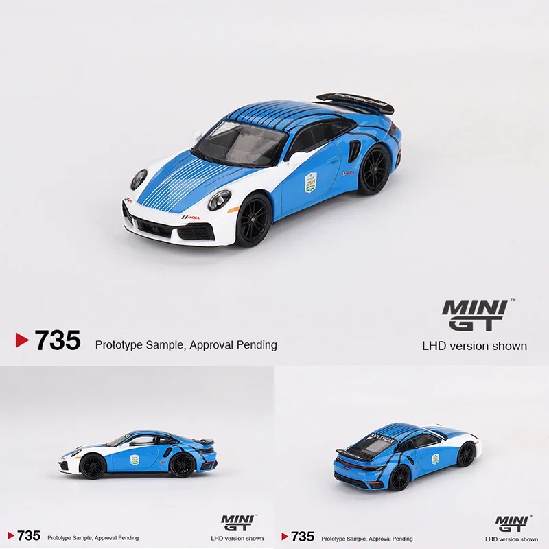 

1:64 MINIGT 735 992 Turbo S Safety Car 2023 IMSA Daytona 24 часа, литая под давлением диорама, коллекция моделей, миниатюрные игрушки