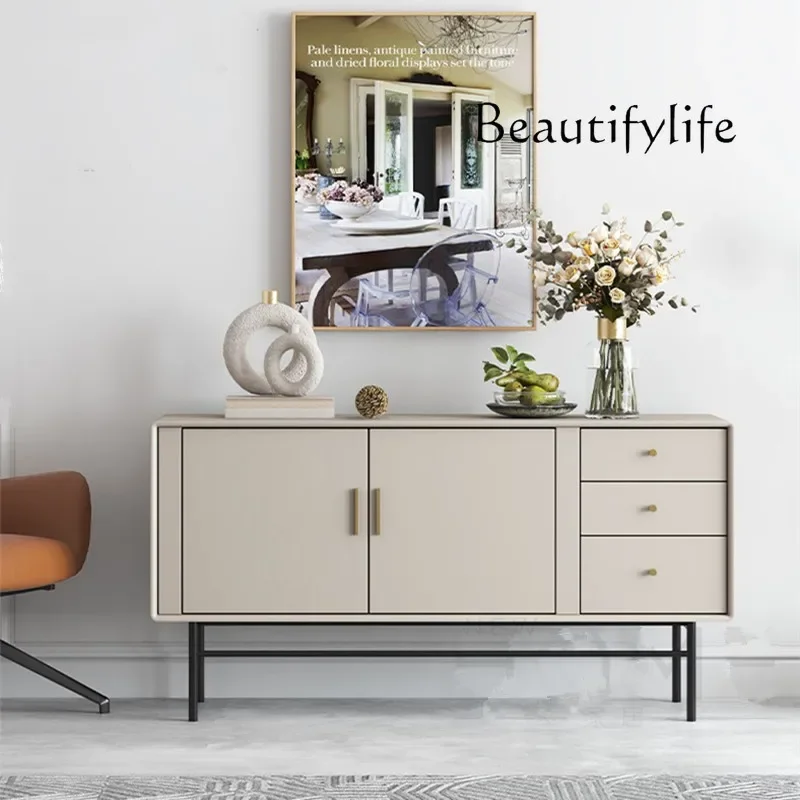 

muebles de salónNordic Side Cabinet Light Luxury Solid Wood Tea Cabinet Simple Modern Storage Display Lobby Entrance Cabinet