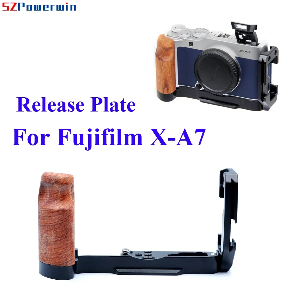 SZPowerwin для Fujifilm X-A7 быстросъемная L-образная пластина XA7 деревянный кронштейн для рукоятки с креплением для обуви в горячей обуви авиационный алюминиевый сплав