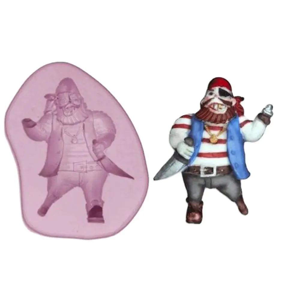 

One-Eyed Pirate Silicone Fondant Mould Cake Decoration Sugarcraft Chocolate Baking Mold Pirate DIY Clay Soap Tools