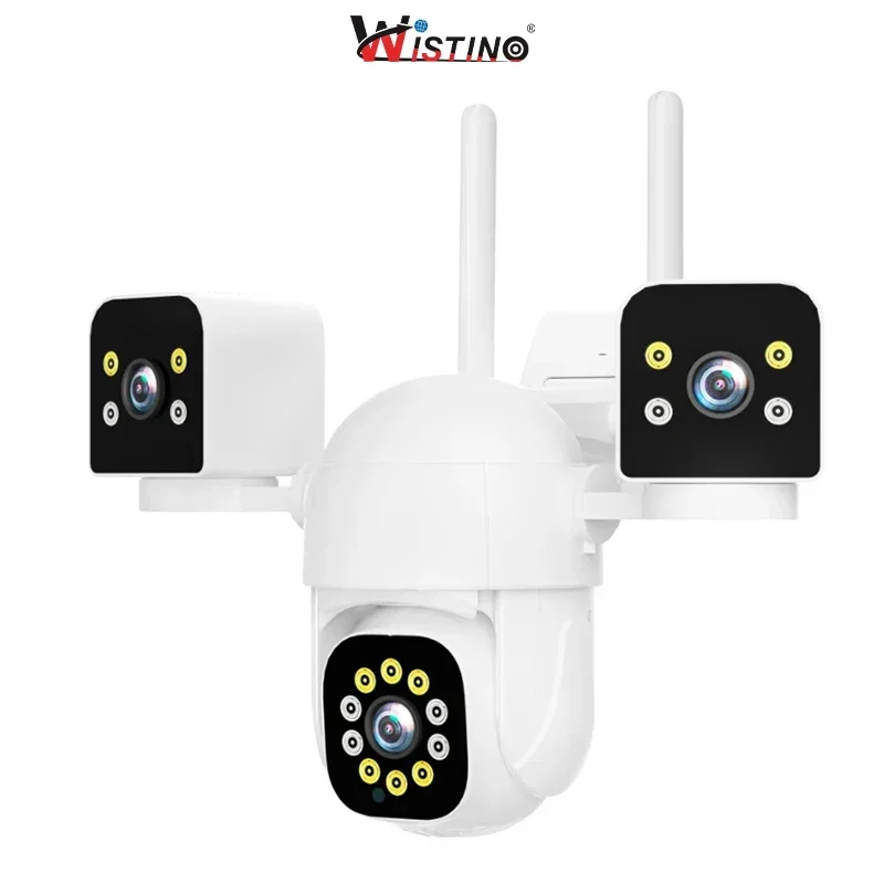 Wistino 6MP Home Okam Three Lens WiFi Cam era Customized Alarm Sound Effect Night Vision Full Color 360 Wifi Ca mera