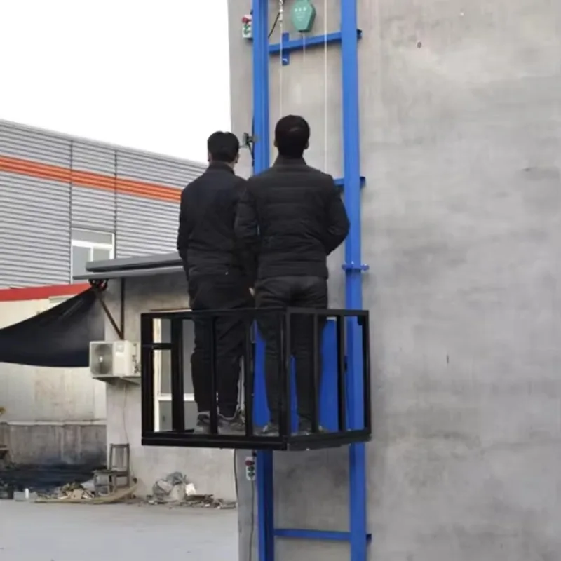 Electric Cargo Lift Freight Elevators Winch Goods Lifting Vertical Platform for Small Wall House Outdoor