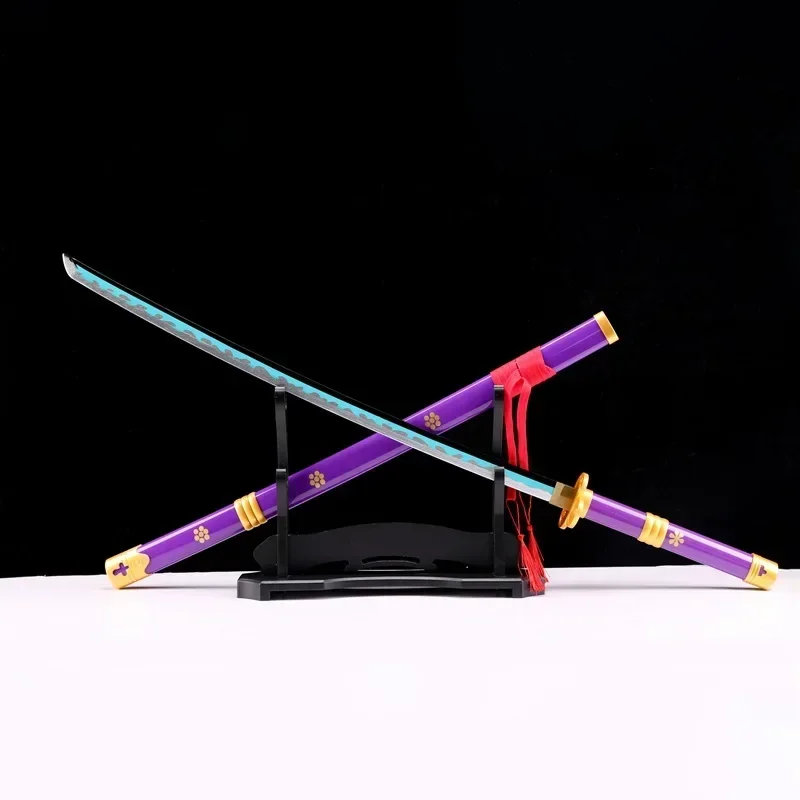 102cm Cosplay One piece zoro new sword enma sword weapon Katana Samurai Purple Wooden wood Sword model Anime show Costume party