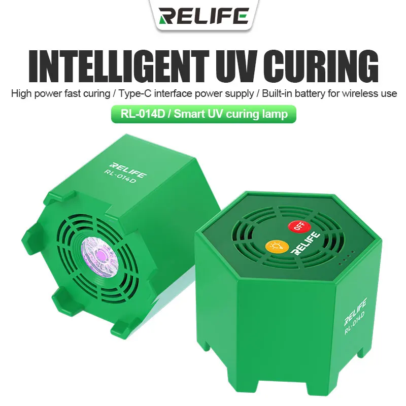 RELIFE RL-014D Intelligent UV Durcissement Lampe Haute Puissance Solidifier Rapide Batterie spatirée Pour UV/Shwisless/Optica Adhésif Utilisation