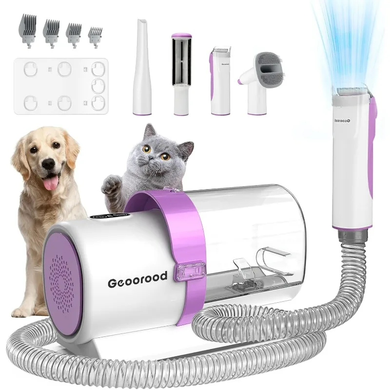 

Dog Hair Vacuum & Grooming Kit 2.5L Large Capacity, Pet Grooming Vacuum with Clipper, Ideal for Shedding Dogs