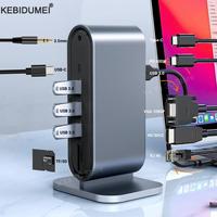 12 in 1 Hub Type-C Docking Station 4K@30Hz HDMI-Compatible Adapter USB3.0 PD 100W RJ45 SD TF USB Splitter for Macbook  Laptop PC