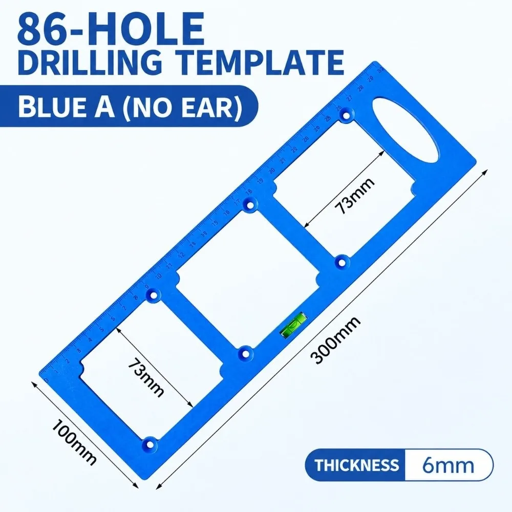 ABS 86 Switch Box Opening Jig Blue With Level 86 Switch Box Hole Punching Template Woodworking Panel Slotting Template