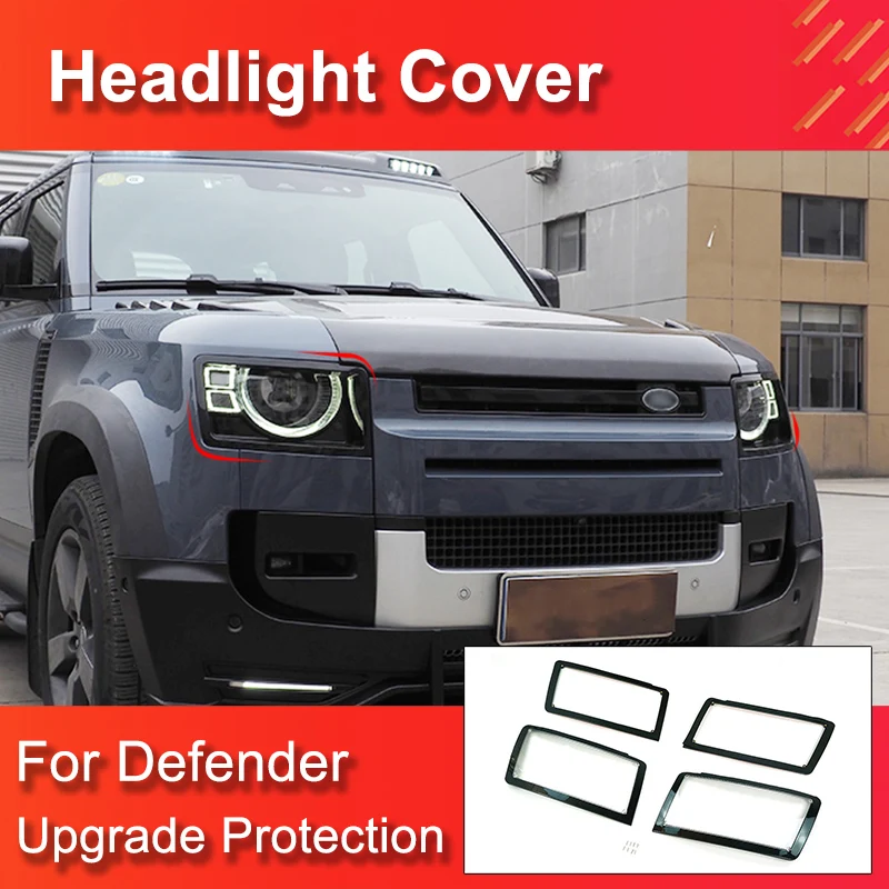1 Pair Headlight Cover for Land Rover Defender 90 110 2020-2024 Lampshade High Quality Headlight Lamp Cover Exterior Decoration