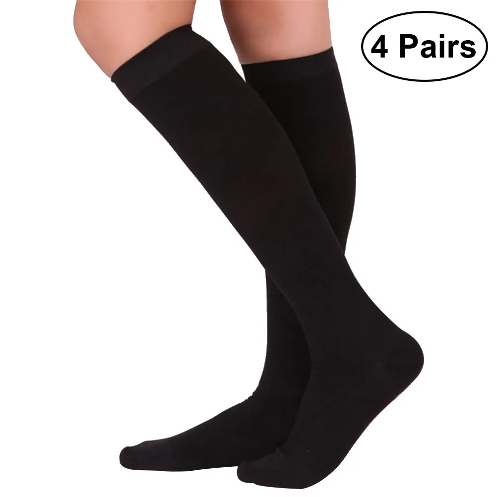 

4Pairs Compression Socks Men Women Breathable Nylon Anti Fatigue Support Stockings Running Knee High Varicose Veins Edema Relief
