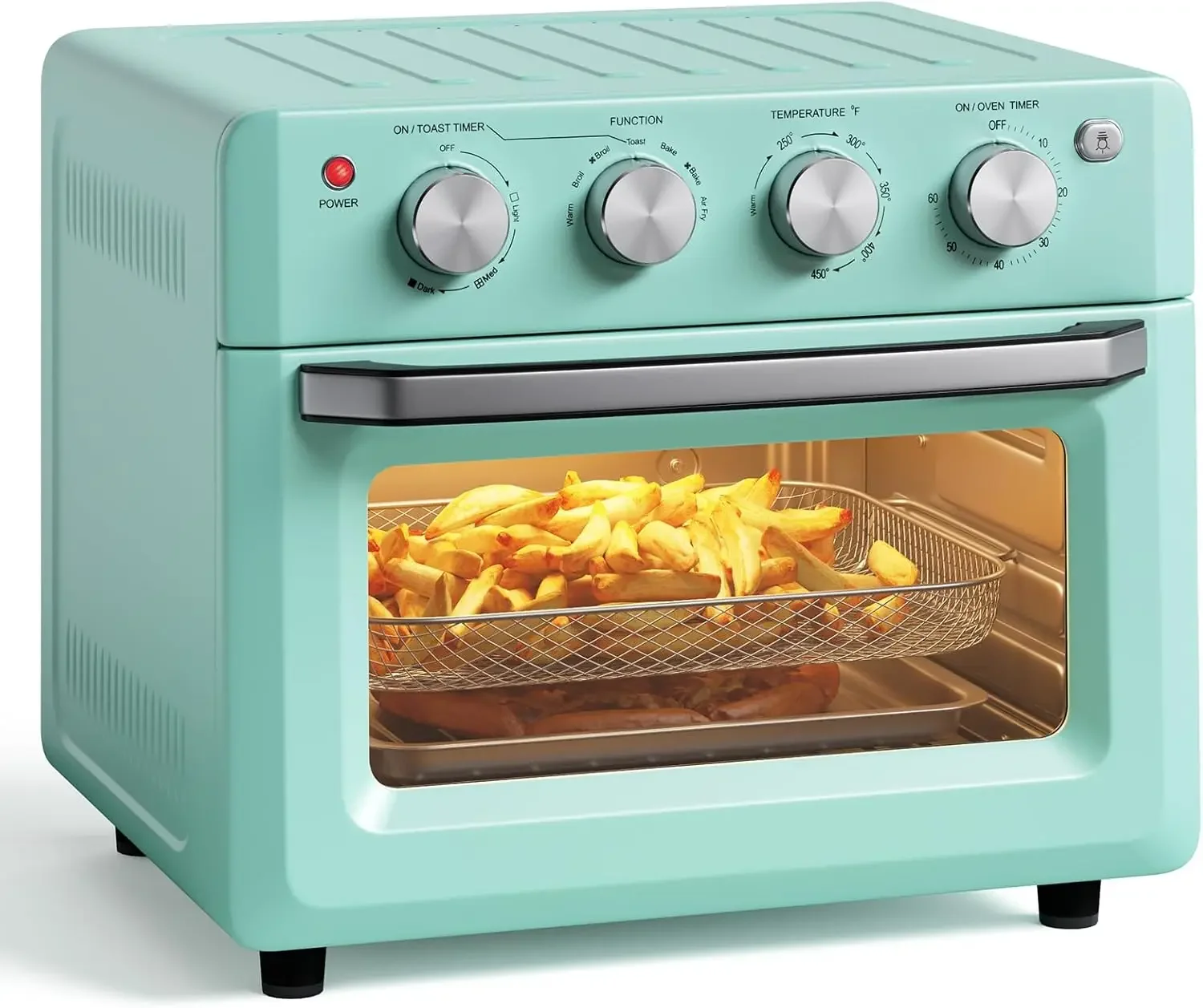 Retro Toaster oven - Air Fryer Oven & Toasters 19QT, Large 7 in 1 Convection Oven Combo for Family Use, 360° Even & Health