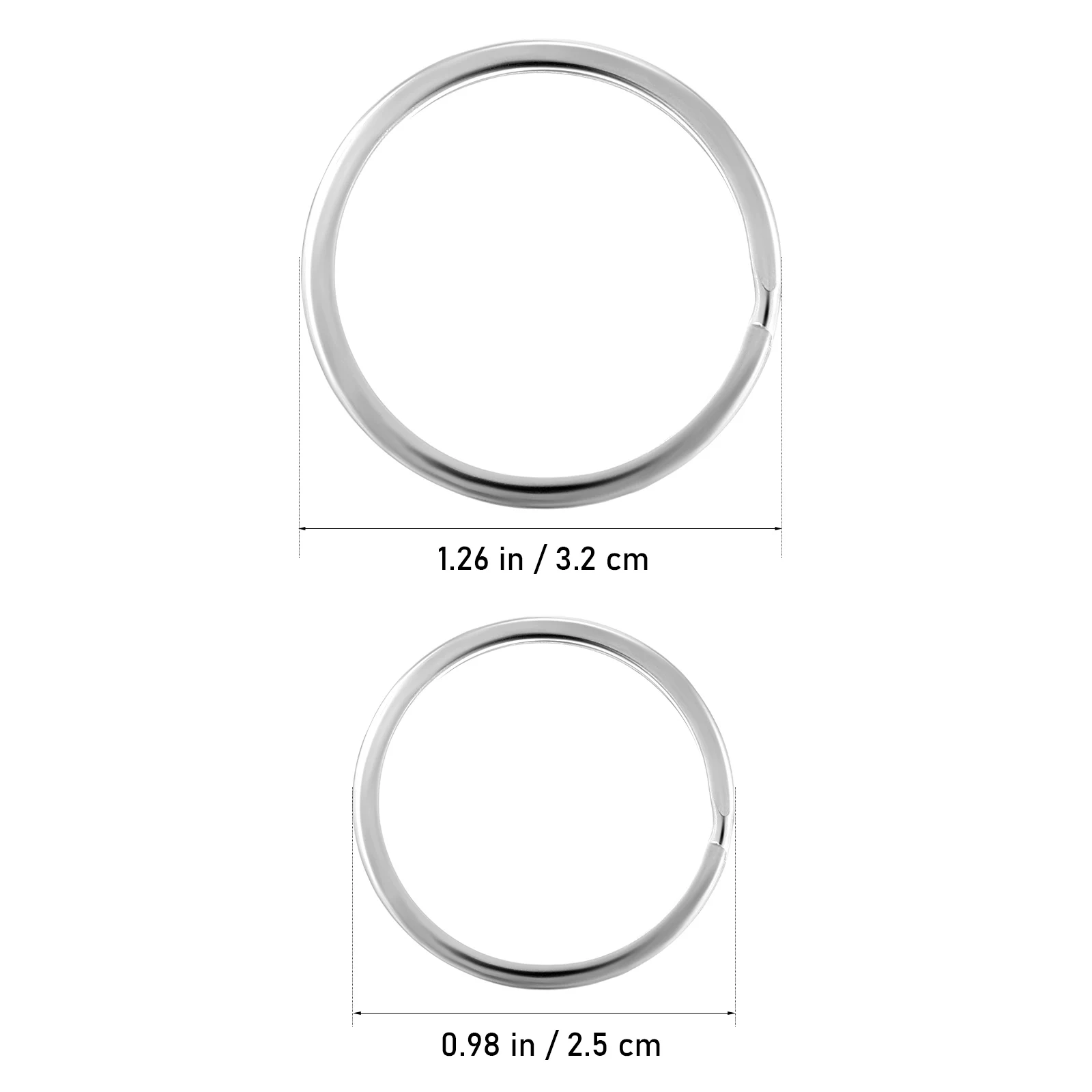 

28 pcs Key Rings 25mm Black12 Silver12 32mm Black2 Silver2 Flat Split Stainless Steel Craft Keychain Rings Small