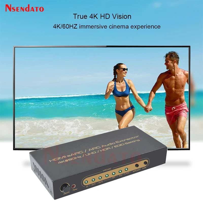 HDMI HDR Switch Extractor Audio HDMI 4K 60Hz eARC ARC HDMI 2.0 eARC ARC Switcher Extractor For Dolby atmos DTS AC3 LPCM EDID TV