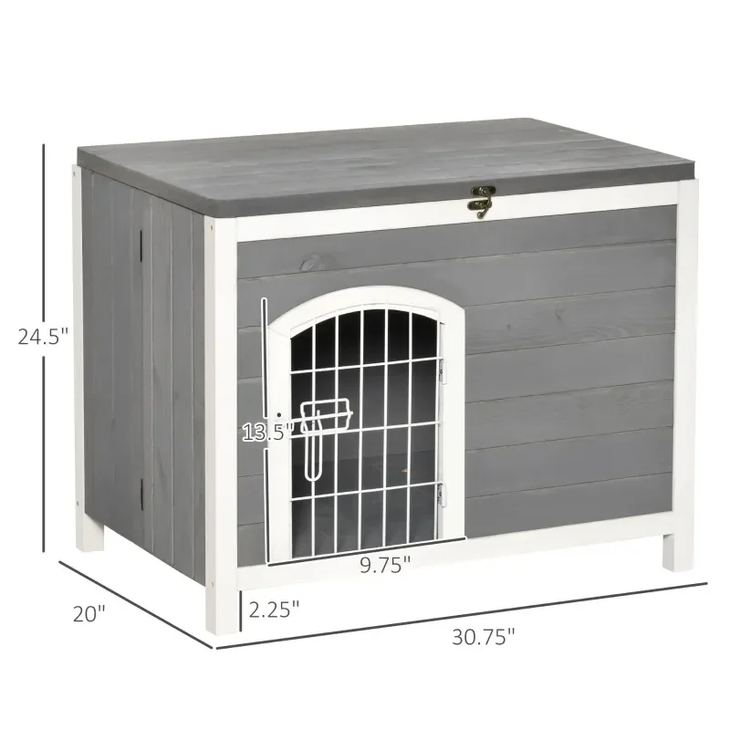 Solid Wood Dog House Indoor Outdoor Waterproof Pet Cage Kennel for Small Medium Large Dogs Courtyard Garden Shelter