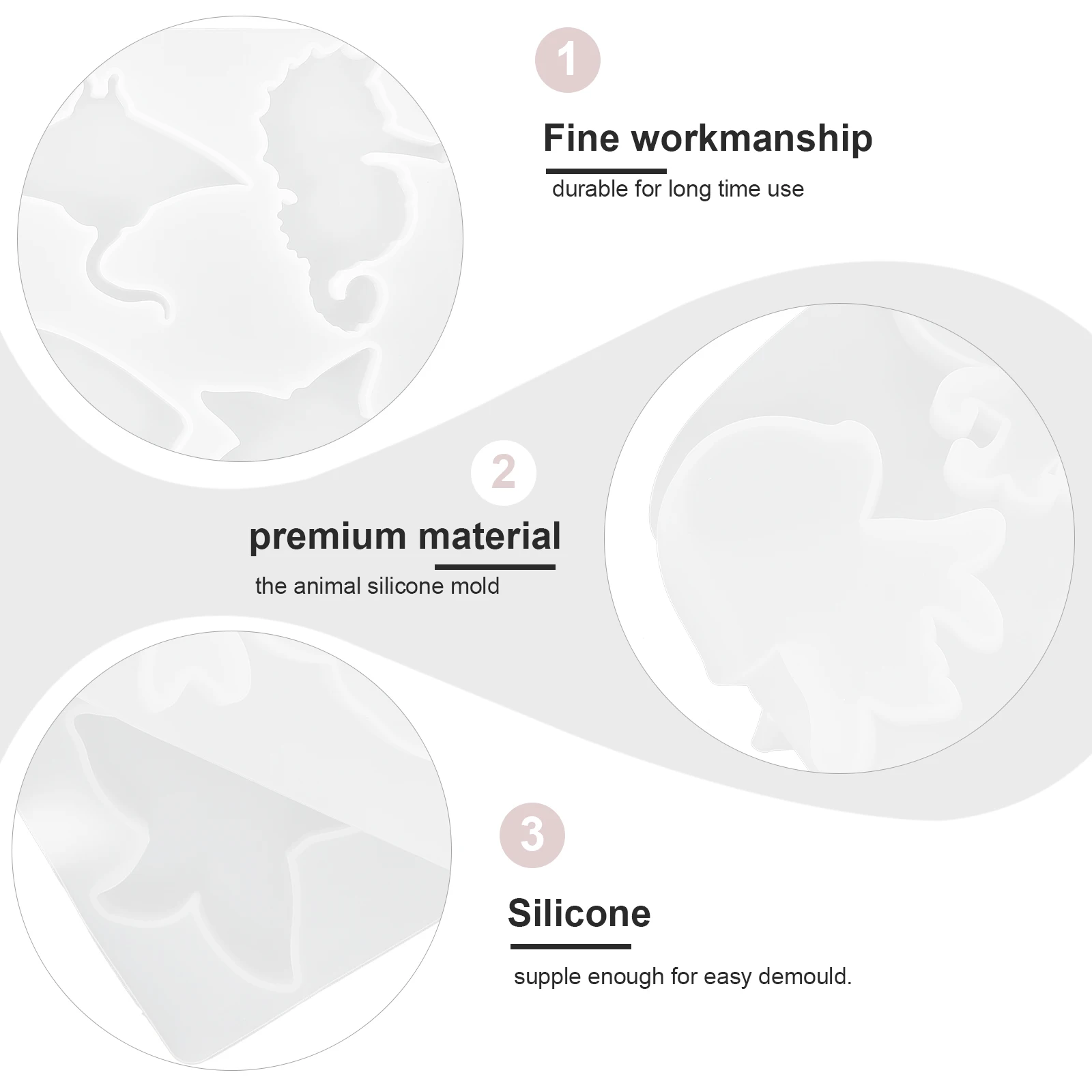 

Animal Shaped Silicone Molds Decor Craft Supplies Flexible Durable Reusable DIY Jewelry Making Tools Accessories