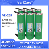 2-9PCS Varicore Rechargeable Li-ion battery 18650 2500mAh 3.6V INR18650 25R M 20A discharge batteries + DIY Nickel