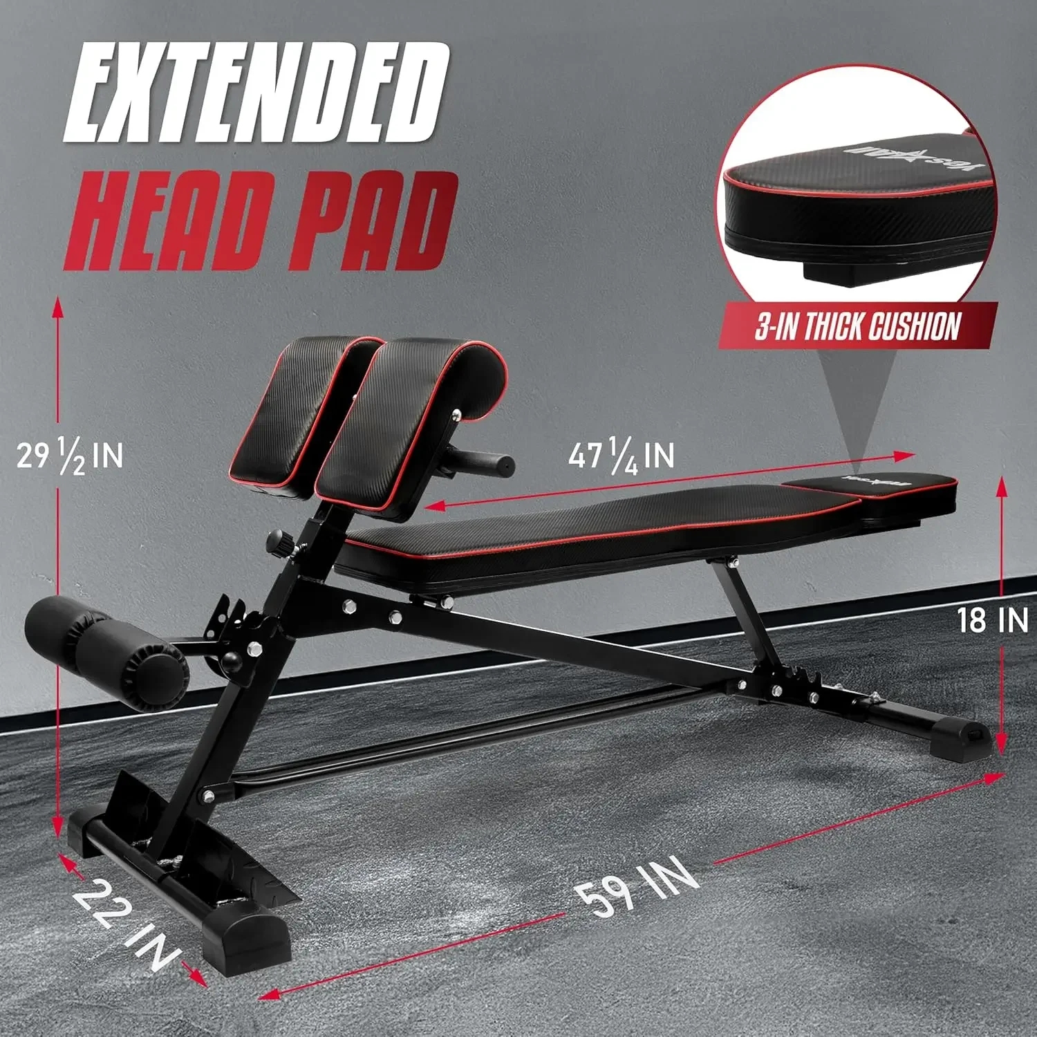 Multi-Functional Workout Bench, Sit Up Bench, Weight Bench, Roman Chair & Back Extension for Core Training