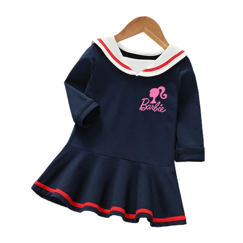 2024 New Girls Cartoon Spring Summer Dress Skirt Long Sleeve Spring Clothes Pure Cotton Fashion Casual Girls Clothing Skirt