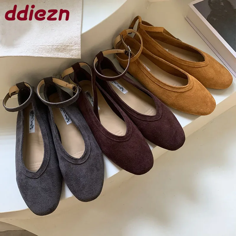 

Модные женские балетки с ремешком на щиколотке, мягкая женская обувь с круглым носком, женские туфли на плоской подошве с женской обувью