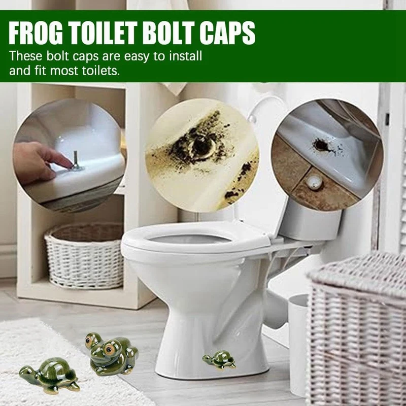 2PCS Toilet Bolt Caps Decorative Toilet Bolt Covers Toilet Bolt Caps Bathroom Decor Toilet Ornament Turtle