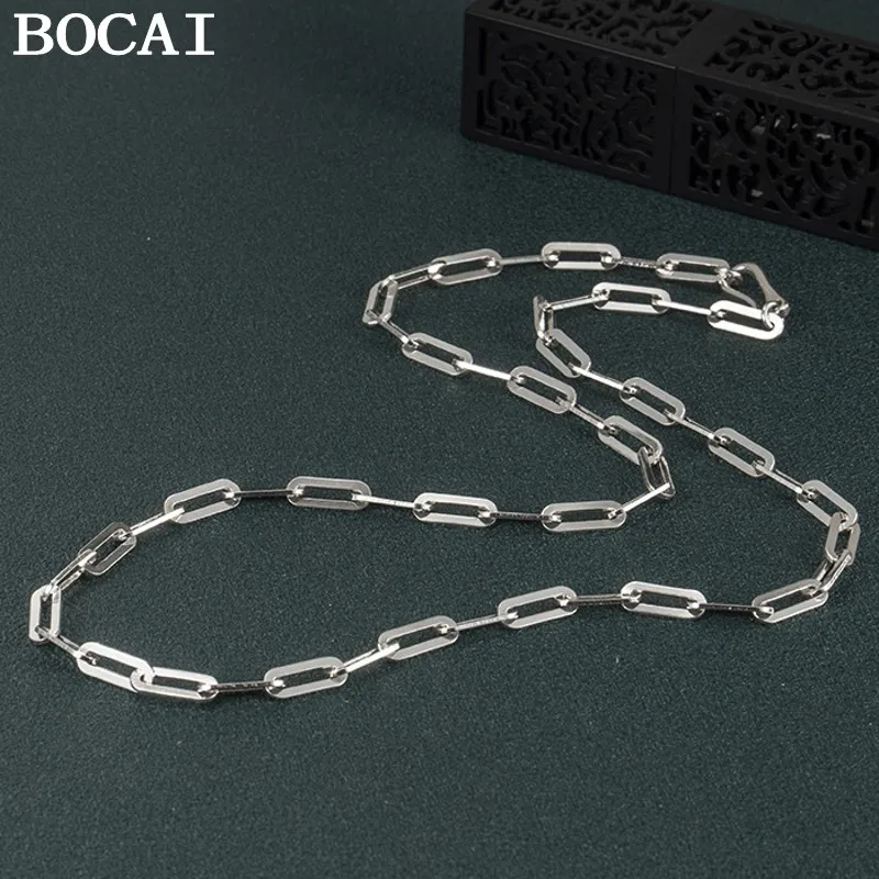 

BOCAI НОВОЕ модное и универсальное прямоугольное ожерелье из стерлингового серебра 925 пробы с крестом