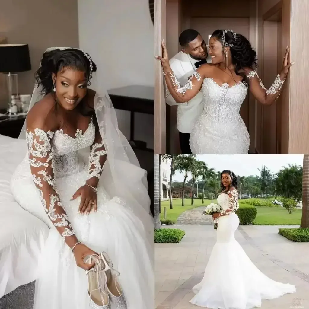 

Customize Vintage Mermaid 2023 Wedding Dress Plus Size Lace Appliqued Beach Boho Wedding Gowns Custom Made Beaded Vestido De Noi
