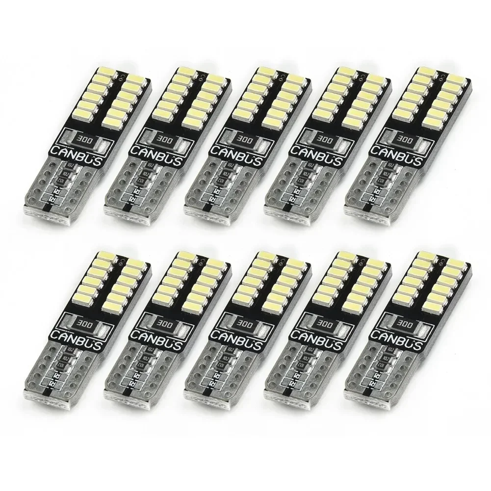 

10pcs 2.4W DC12V 194 W5W T10-3014-24SMD 6500K White LED Canbus Error Free Car Width Reading Instrument License Plate Lights