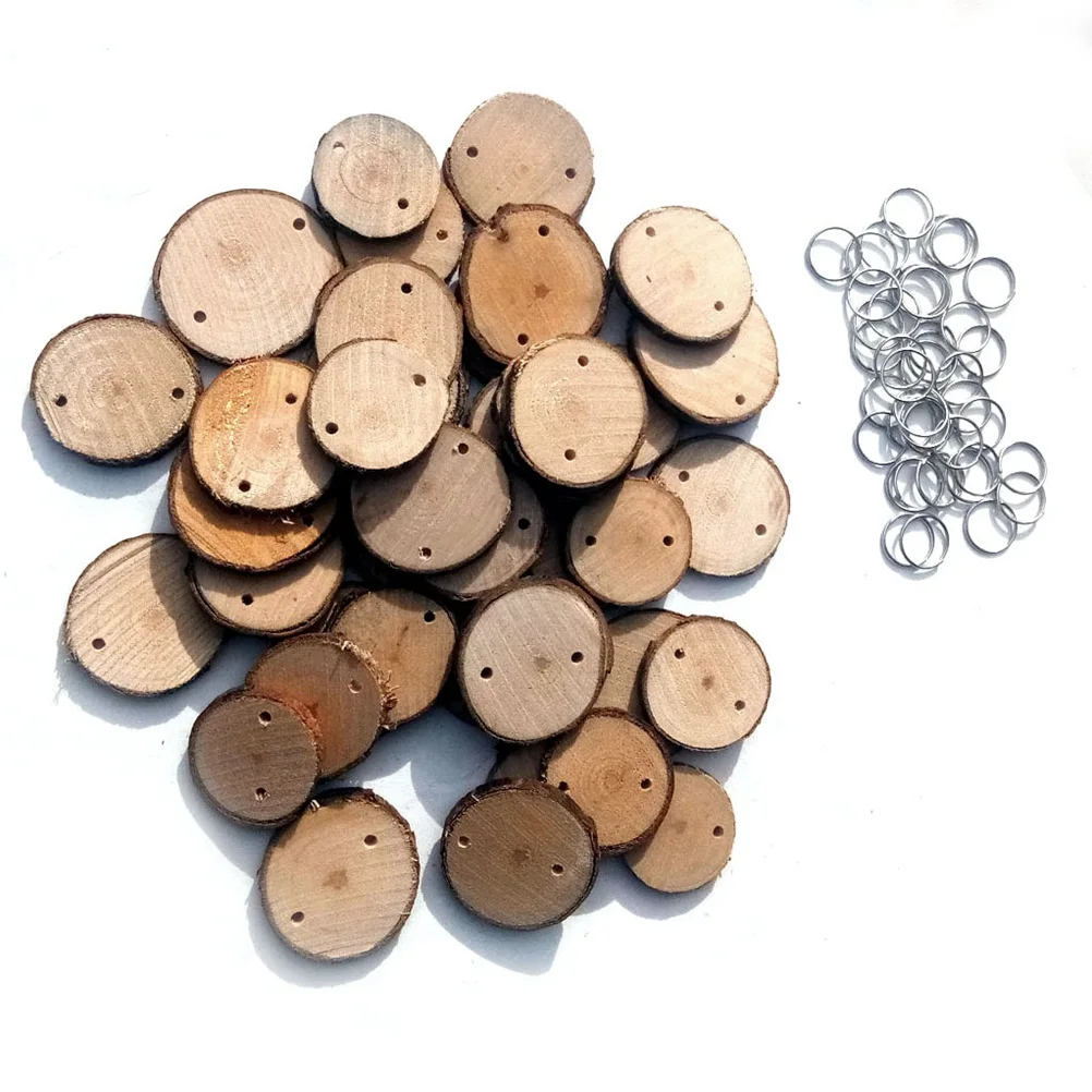 

82pcs Wooden Hanging Message Board 40 Wood Pieces 40 Wire Loops 1 Rope For Home Wall Decor Birthday Reminder Calendar Blackboard