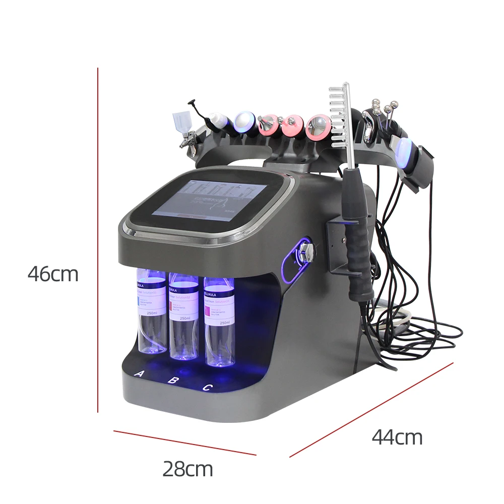 AOKO 12-in-1 Ultraschall-Gesichtspflegegerät, Wasserstoff-Sauerstoff-Kleinblasenmaschine, Gesichts-Tiefenreinigung, Akne-, Poren- und Mitesserentfernung, Hautstraffung, Hydro-Dermabrasionsgerät mit