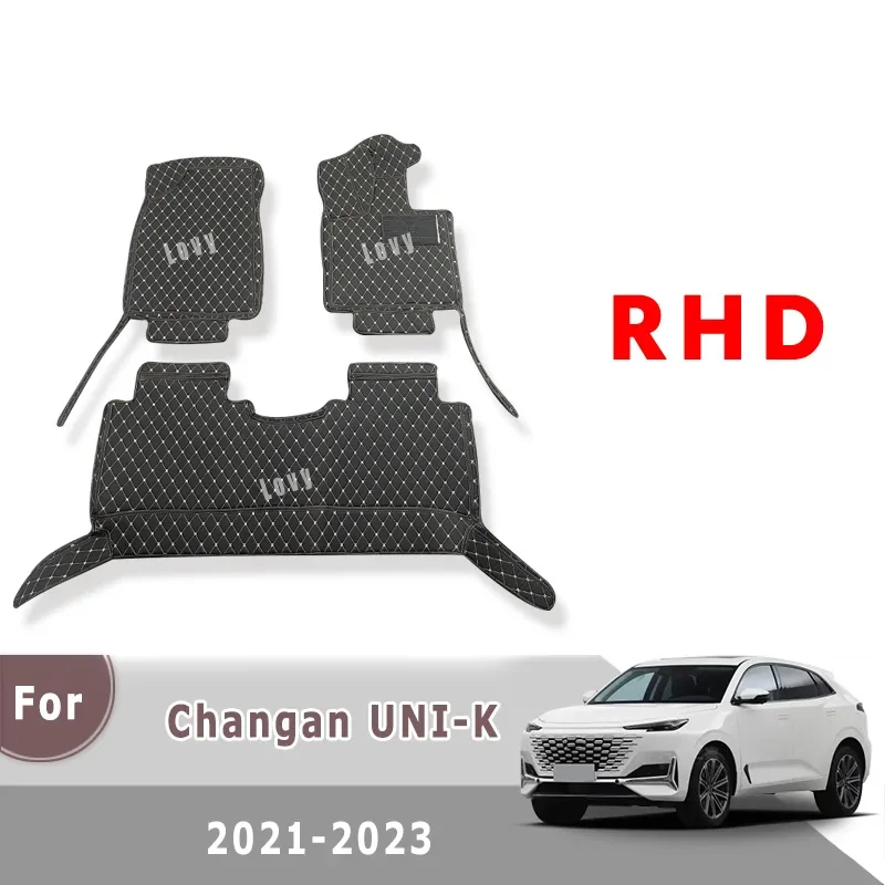 

RHD Car Floor Mats For Changan Uni-k Unik 2024 2023 2022 2021 Leather Car Accessories Interior Custom Carpets Rugs Styling Pads