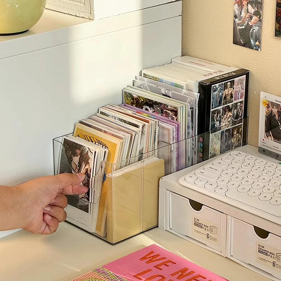 CD holder acrylic transparent peripheral color paper postcard hemp finishing frame star album disc display box