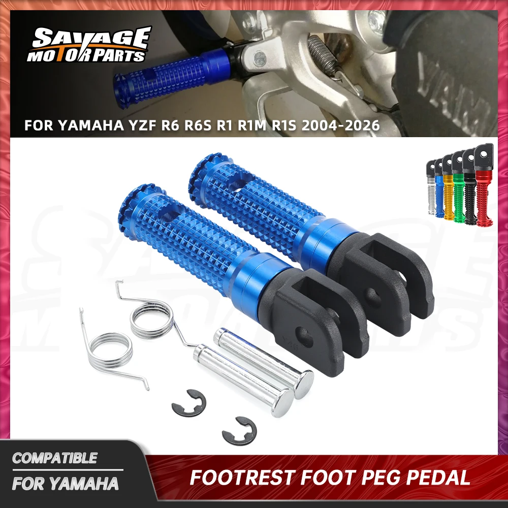 

R6 R1 2026 Front Foot Pegs Adapters For YAMAHA YZFR6 YZFR6S YZFR1 YZFR1M YZFR1S 2004-2025 Motorcycle Accessories Footrest Pedals