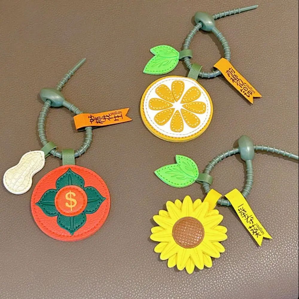 

Leather and Silicone Fruit Key Chain Various Styles Environmentally Friendly Material Blessing The Future Keychain Delicate