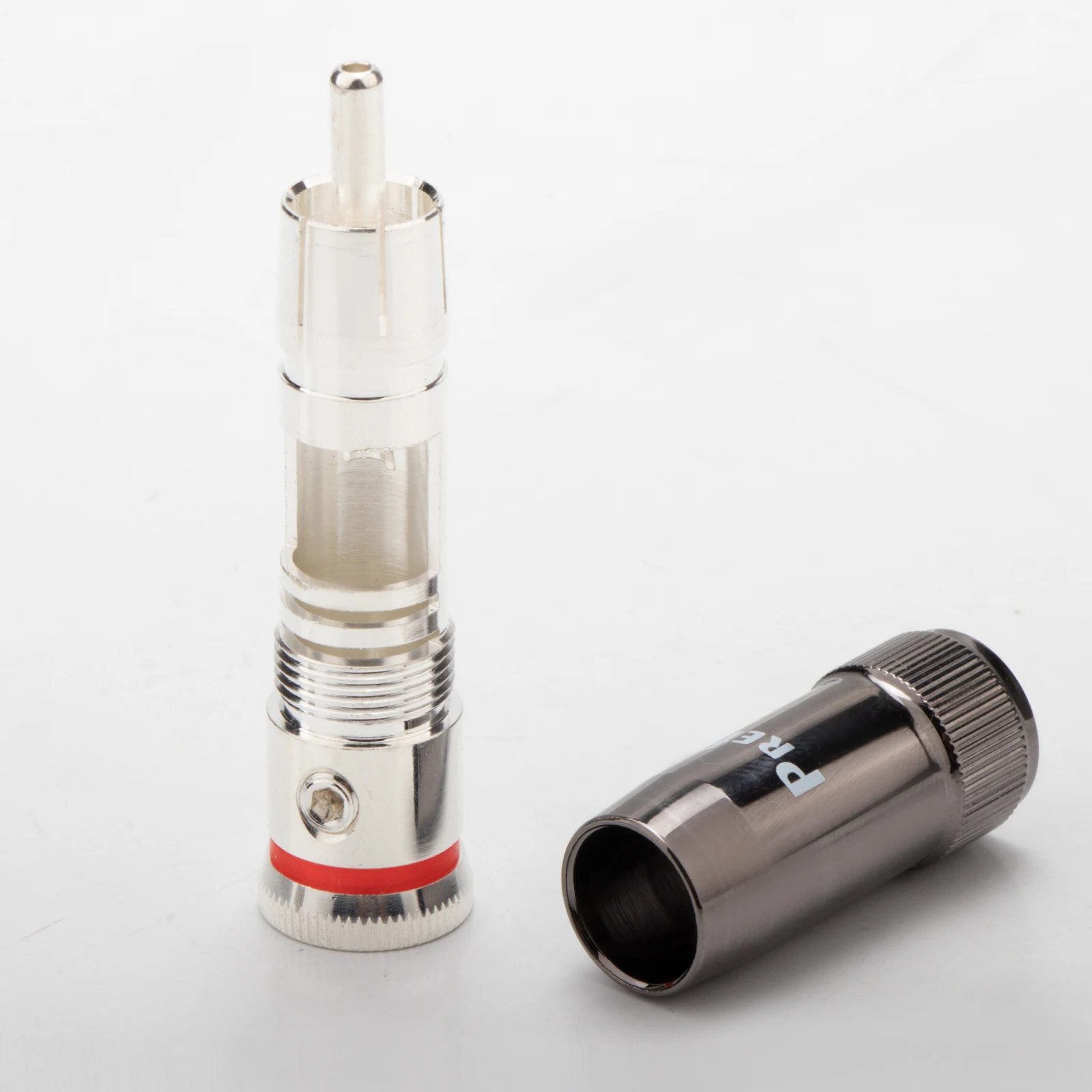 Preffair RCA Plug Berlapis Perak Konektor RCA Solder Self-locking Lotus Head RCA Ekstensi Adaptor Kabel Diy