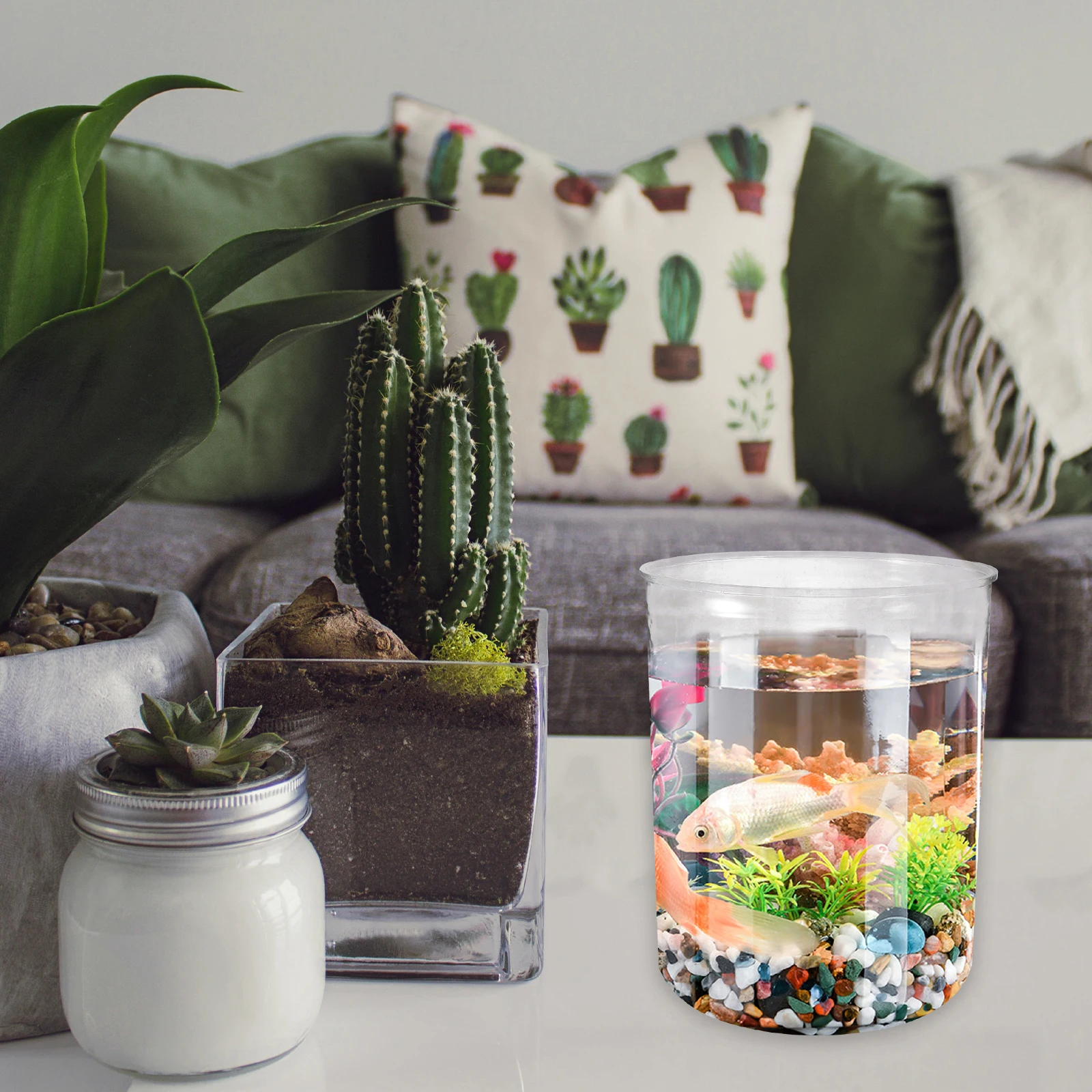 

Fish Round Clear Desktop Decor For Home Hydroponic Plant Terrarium Table Decorative Goldfish Bowl Durable Transparent Bowl