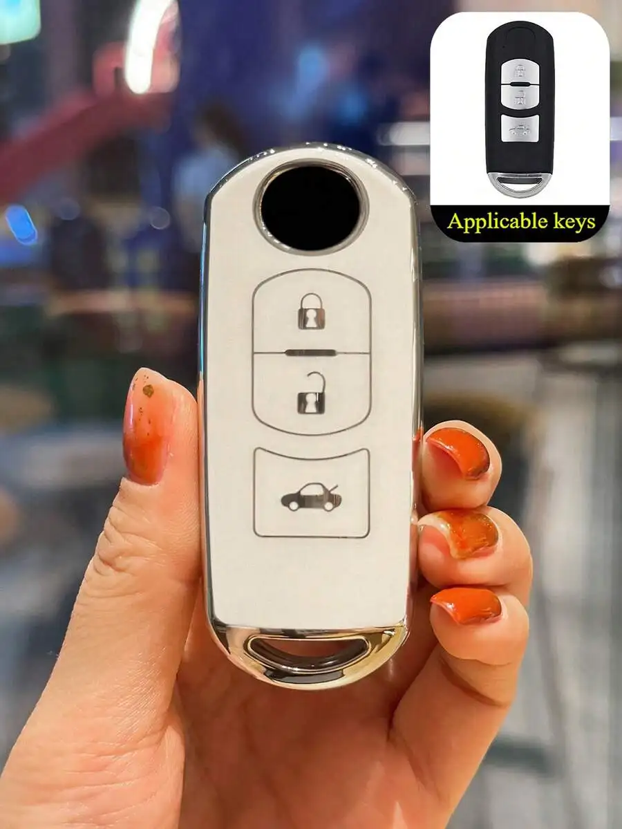 1pc TPU Remote Key Fob Cover, Fashionable Car Accessory Gift For Car Enthusiasts, Suitable For Models: 2, 3, 6, Atenza, Axela, view 4
