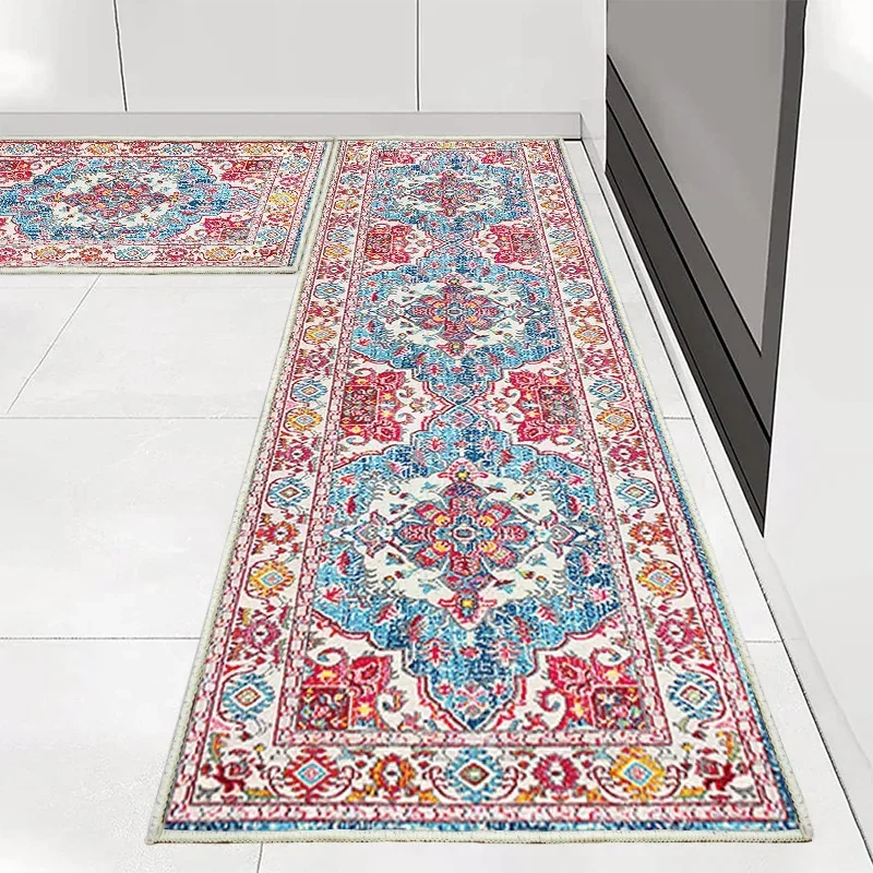 Persian Corridor Aisle Entrance Door Long Carpet Floating Window Kitchen Entry Door Thickened Non-slip Anti-oil Floor Mats