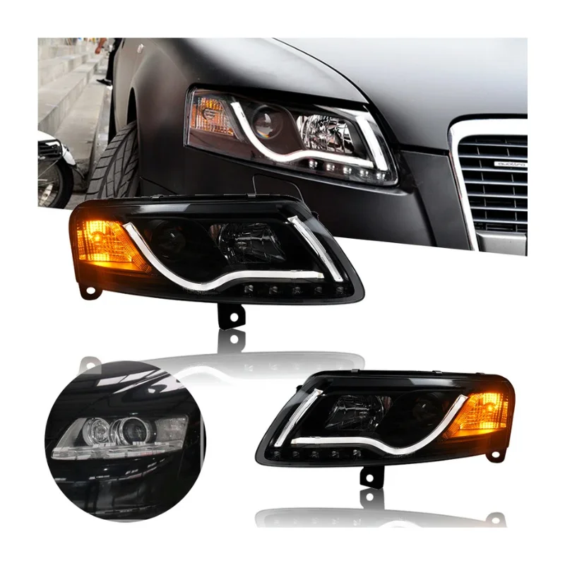 

A6 For Audi 2005-2012 A6 A6L C5 C6 1 PCS Left or Right LED Headlights DRL Signal Projector Lens Automotive Accessories