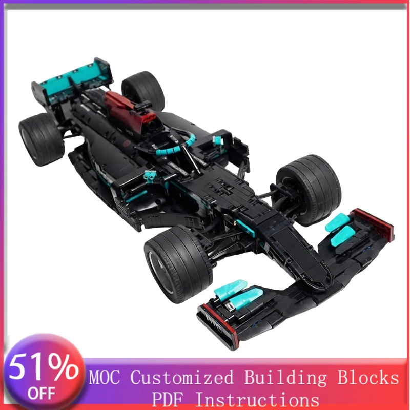 

2468 деталей, гоночный болид W12, масштаб 1:8, модульный конструктор MOC, популярная развивающая игрушка-конструктор для детей, подарок на праздник