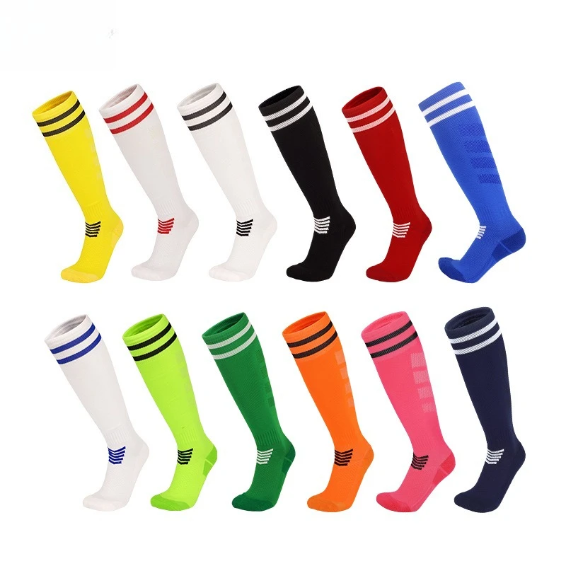 

Adults Youths Kids Towel Bottom Soccer Socks Breathable Knee High Training Long Stocking Practical Competitive Mesh Sports Socks