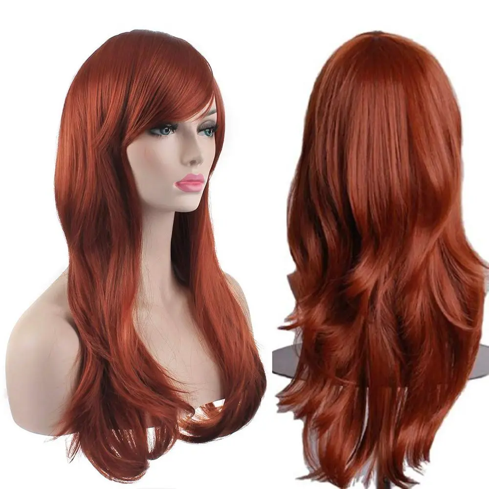 

28 Inch Long Wavy Curly Brown Cosplay Wig
