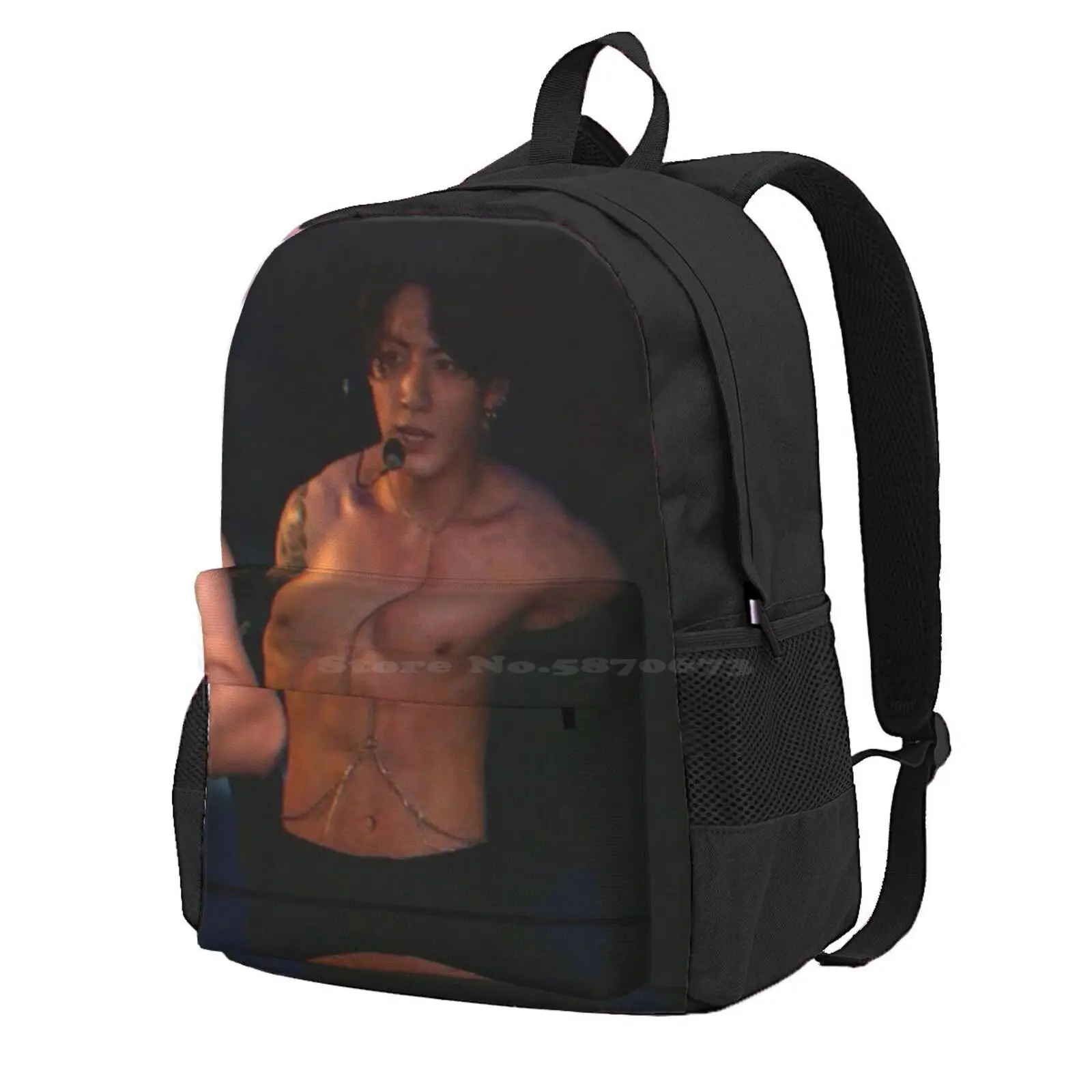 Shirtless Jungkook, Exposed Chest, Help Hot Sale Schoolbag Backpack Fashion Bags Jk Jeon Jungkook Army Kpop