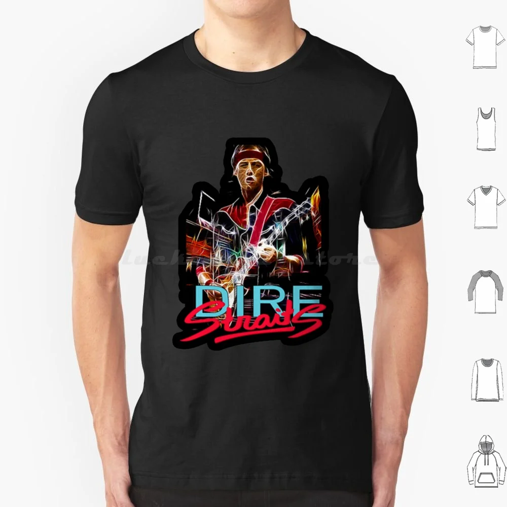 Obra De Música De Dire Straits Camiseta Esencial 6xl Camiseta fresca De algodón Dire Straits Dire música Retro Vintage Band